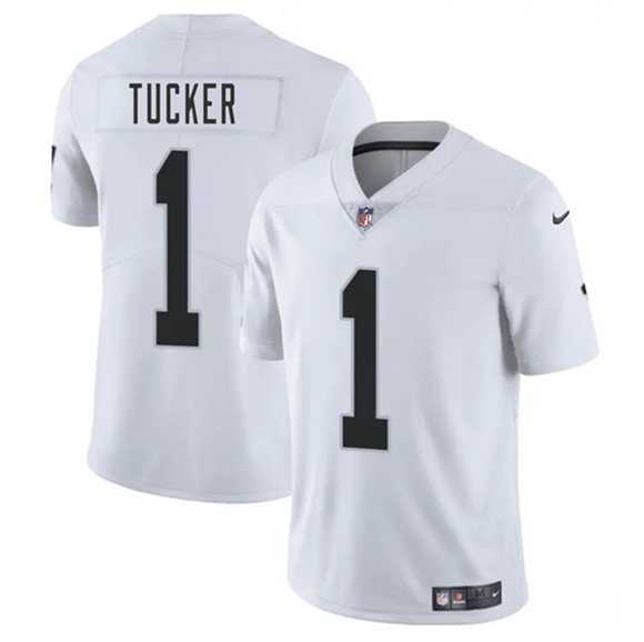 Men & Women & Youth Las Vegas Raiders #1 Tre Tucker White 2025 Vapor Stitched Jersey->las vegas raiders->NFL Jersey